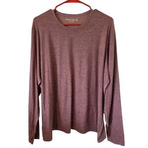 Outdoor Voices Womens Space dye Long Sleeve Tee Plus Size 3X Burgundy